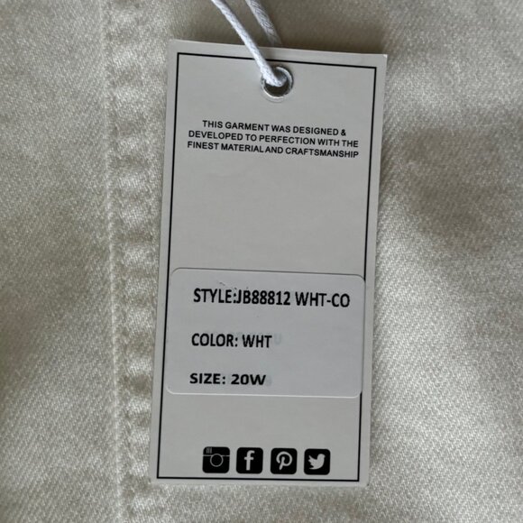 Judy Blue Womens High Waist Double Rolled Ivory Drawstring Joggers/Jeans Sz 20W - Picture 7 of 15